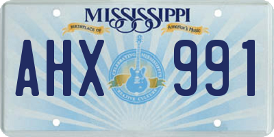MS license plate AHX991