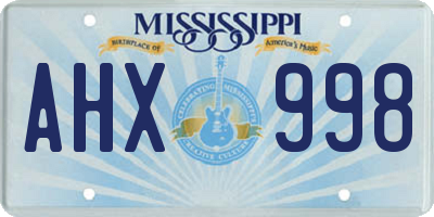 MS license plate AHX998