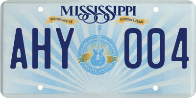 MS license plate AHY004