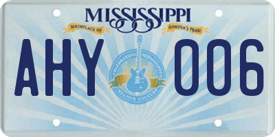 MS license plate AHY006
