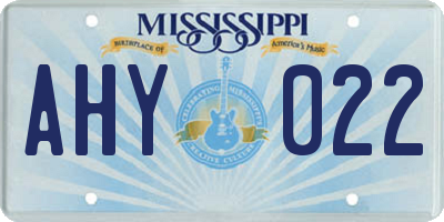 MS license plate AHY022