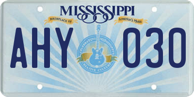 MS license plate AHY030