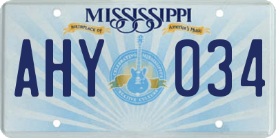 MS license plate AHY034