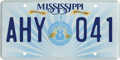 MS license plate AHY041