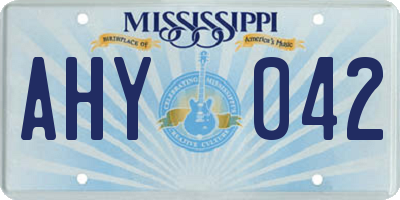 MS license plate AHY042