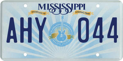 MS license plate AHY044