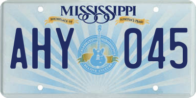 MS license plate AHY045