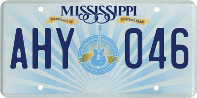 MS license plate AHY046