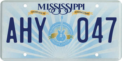 MS license plate AHY047