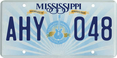 MS license plate AHY048