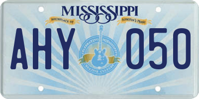 MS license plate AHY050