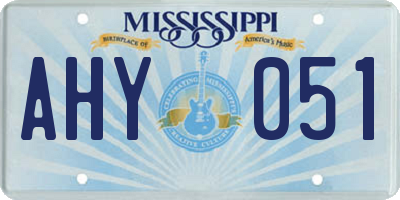 MS license plate AHY051