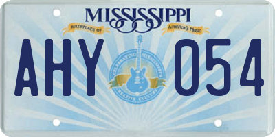 MS license plate AHY054