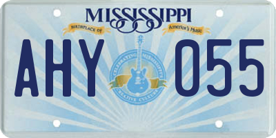 MS license plate AHY055