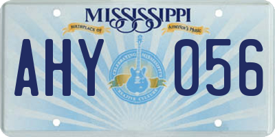 MS license plate AHY056