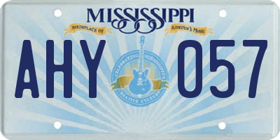 MS license plate AHY057