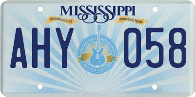 MS license plate AHY058
