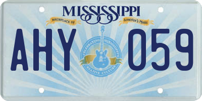 MS license plate AHY059