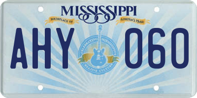 MS license plate AHY060