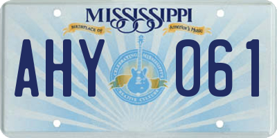 MS license plate AHY061