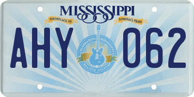 MS license plate AHY062