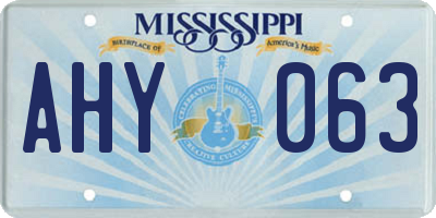 MS license plate AHY063