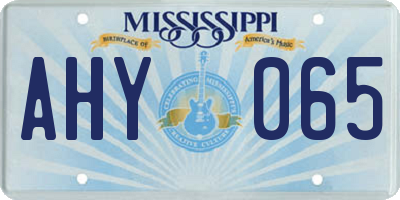 MS license plate AHY065