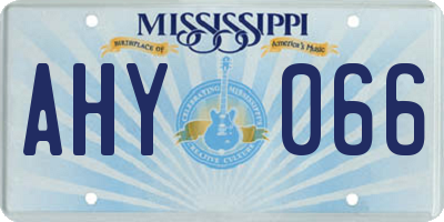 MS license plate AHY066