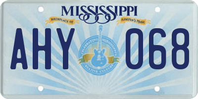 MS license plate AHY068