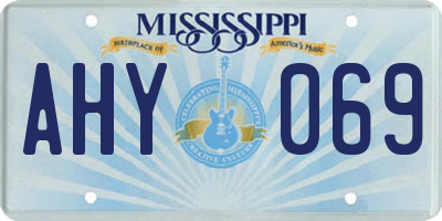 MS license plate AHY069