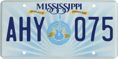 MS license plate AHY075