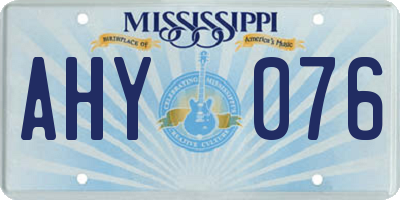 MS license plate AHY076