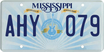 MS license plate AHY079