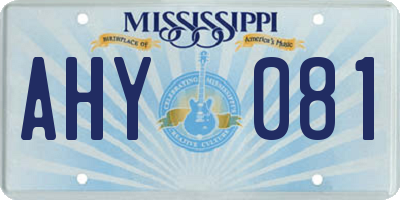 MS license plate AHY081