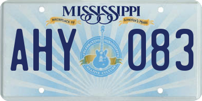 MS license plate AHY083