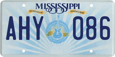 MS license plate AHY086
