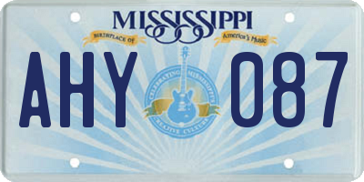 MS license plate AHY087