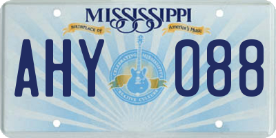 MS license plate AHY088
