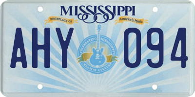 MS license plate AHY094