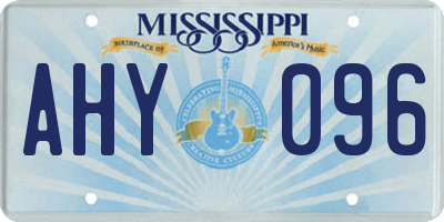 MS license plate AHY096