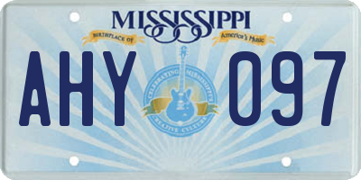 MS license plate AHY097