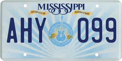 MS license plate AHY099