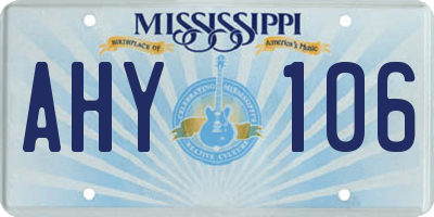 MS license plate AHY106