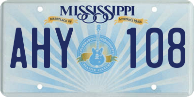 MS license plate AHY108