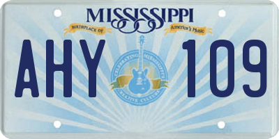 MS license plate AHY109
