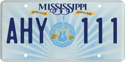 MS license plate AHY111