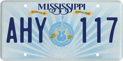 MS license plate AHY117