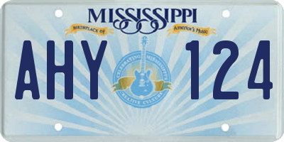 MS license plate AHY124