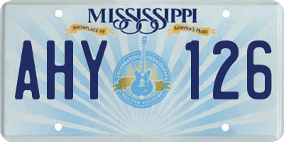 MS license plate AHY126