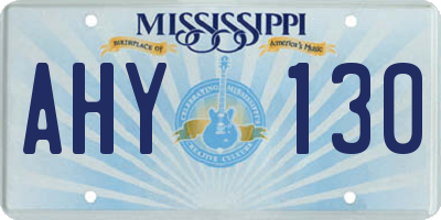 MS license plate AHY130